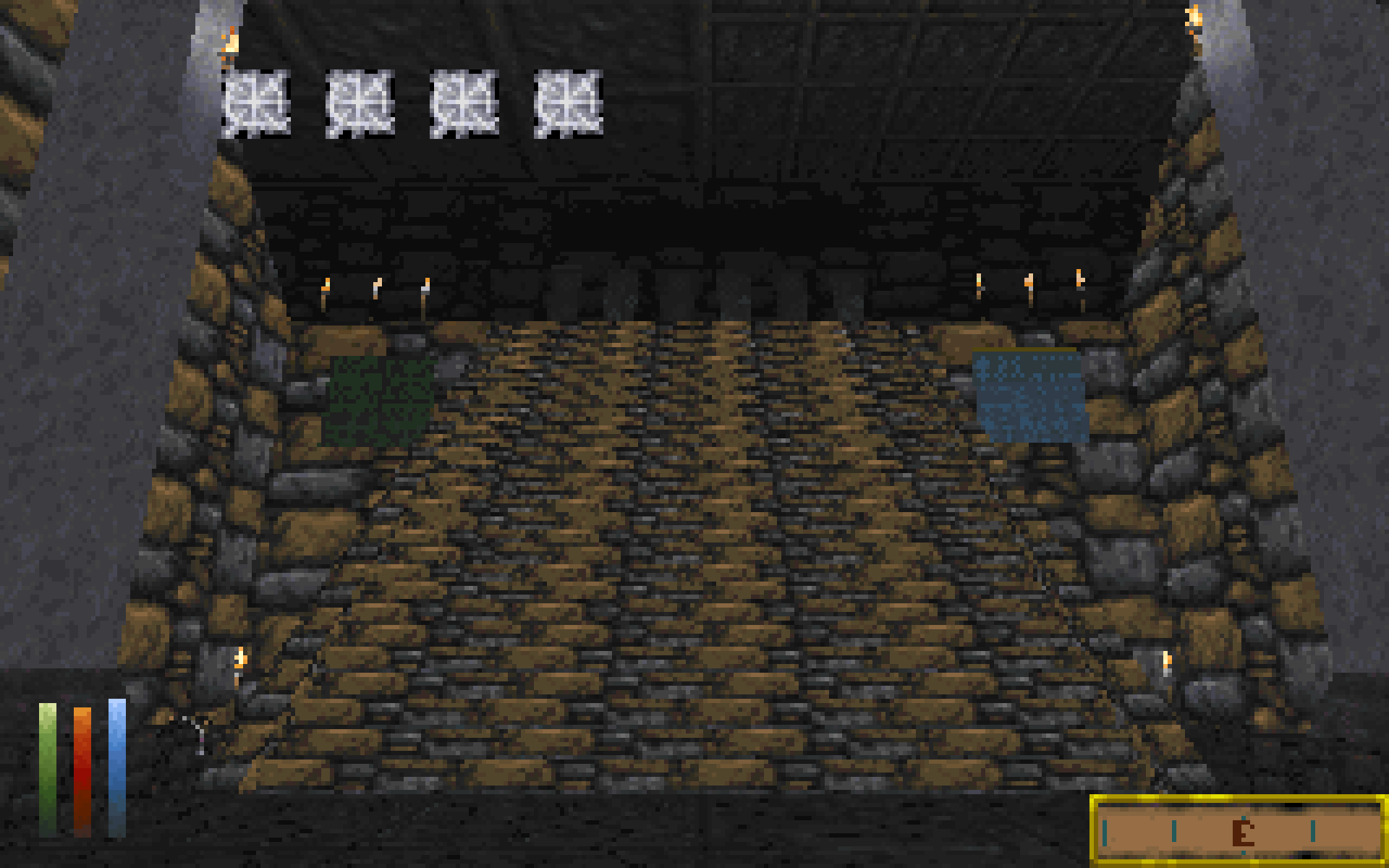 The grey-brown dungeons of The Elder Scrolls 2: Daggerfall